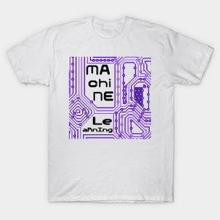 Machine Learning Computer Micro Chip Black Purple T-Shirt